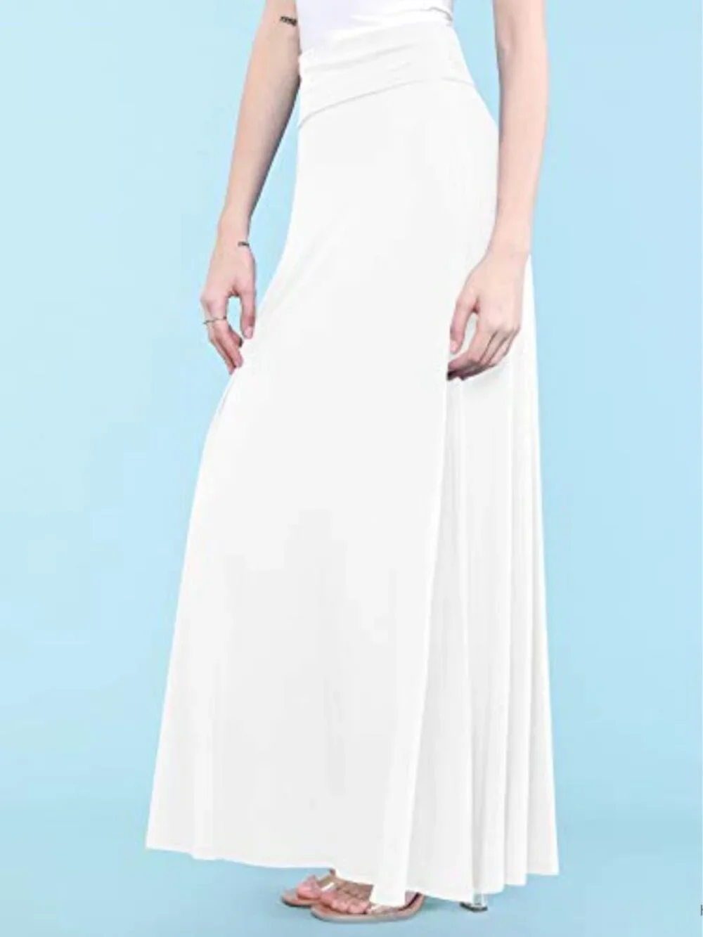 Lightweight Maxi Lounge Skirt High Stretch Fold Over